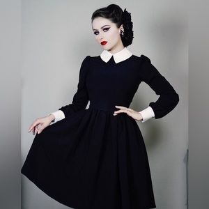 Deandri Black mesh and cotton dress